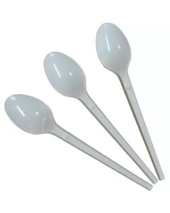 BLOWPACK White Disposable Spoons (Pack of 100pcs)
