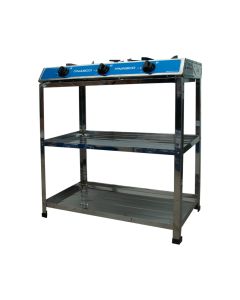 NASCO 3 BURNER GAS STOVE SILVER, GOLD CAP NASGS-K311FS